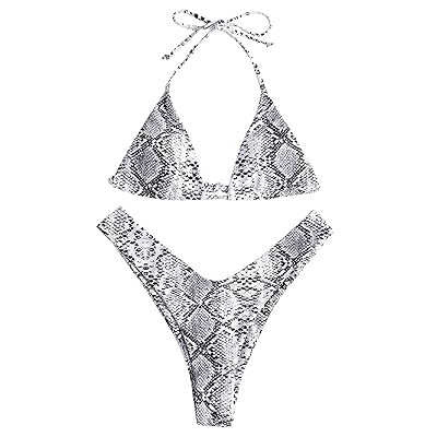 ZAFUL Womens Snakeskin Print High Cut Two Piece Kenya Ubuy