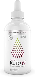 Keto IV Electrolyte Drops + High Potassium | No Leak Dropper Bottle | 500mg Potassium + Magnesium, Sodium & Zinc | Hint of Raspberry | 30 Servings