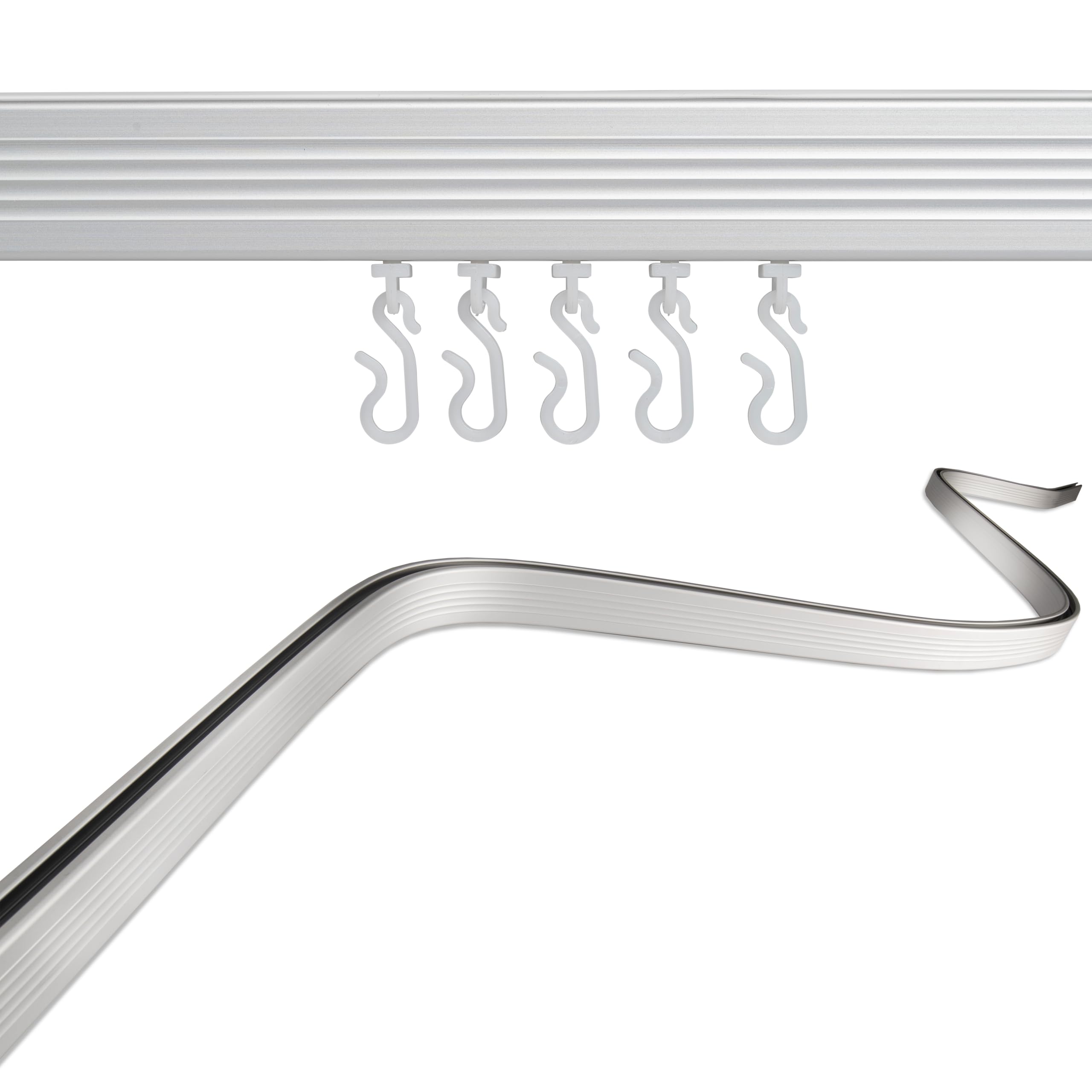 Croydex 2.5 m Bendy Shower Rail, Silver
