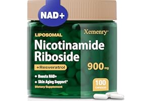 Xemenry Liposomal Nicotinamide Riboside, NAD Supplement for Anti-Aging, Energy, Focus, 900mg NAD+ & NMN Alternative, 50-Day Supply, 100 Capsules