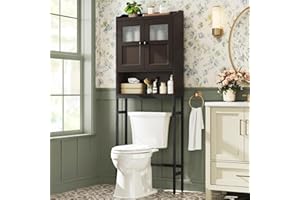 MXARLTR Over The Toilet Cabinet for Bathroom Storage, Over Toilet Storage Cabinet, Above Toilet Storage with 2 Doors and Adjustable Shelf Space Saver Cabinet Over Toilet Bathroom Organizer (Espresso)