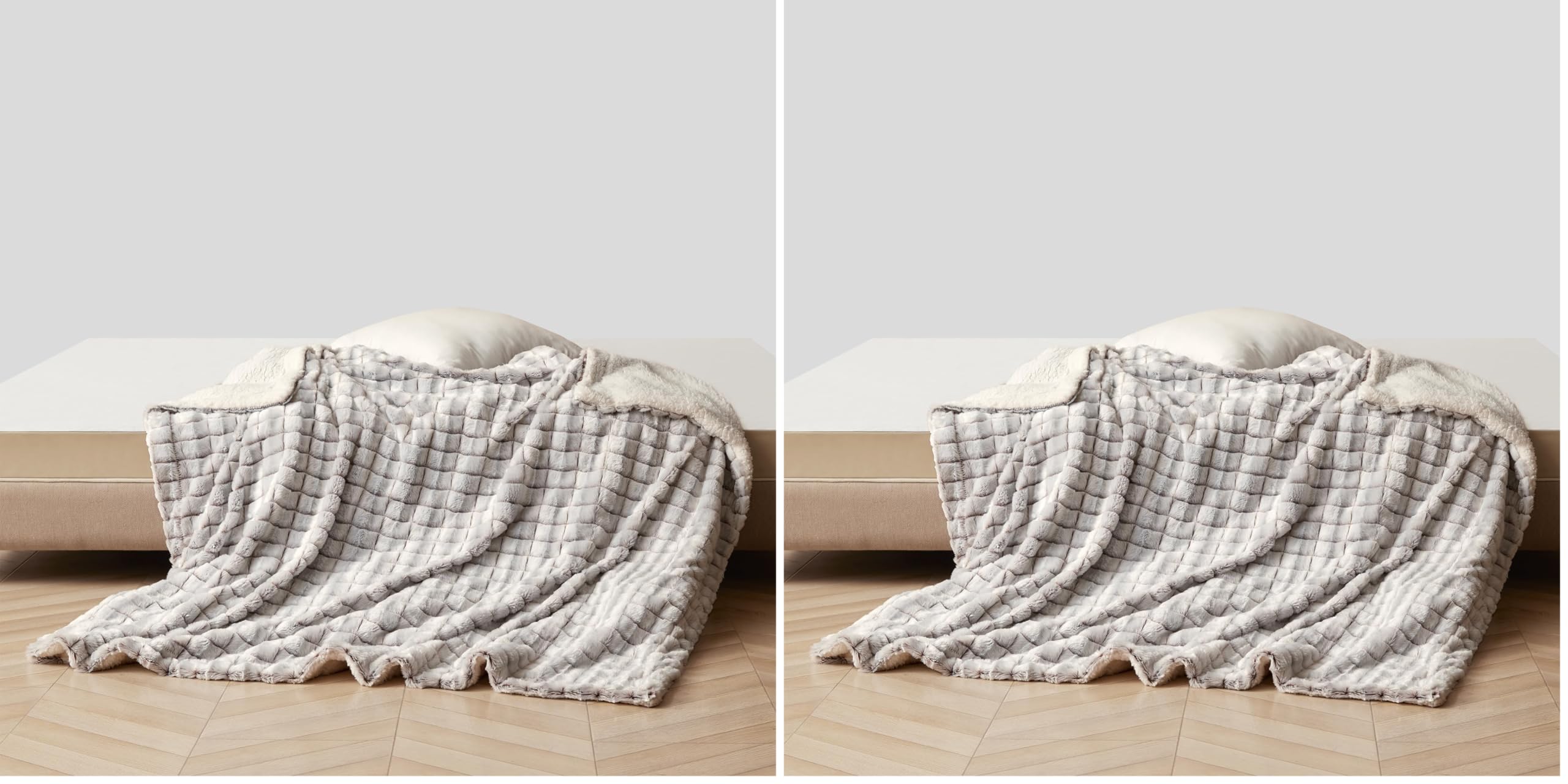 Blue Ridge Home Fashions Hotel Suite Micromink/Sherpa Reversible 50 x 60 in Brown Color Throw, Brown (Pack of 2) Image