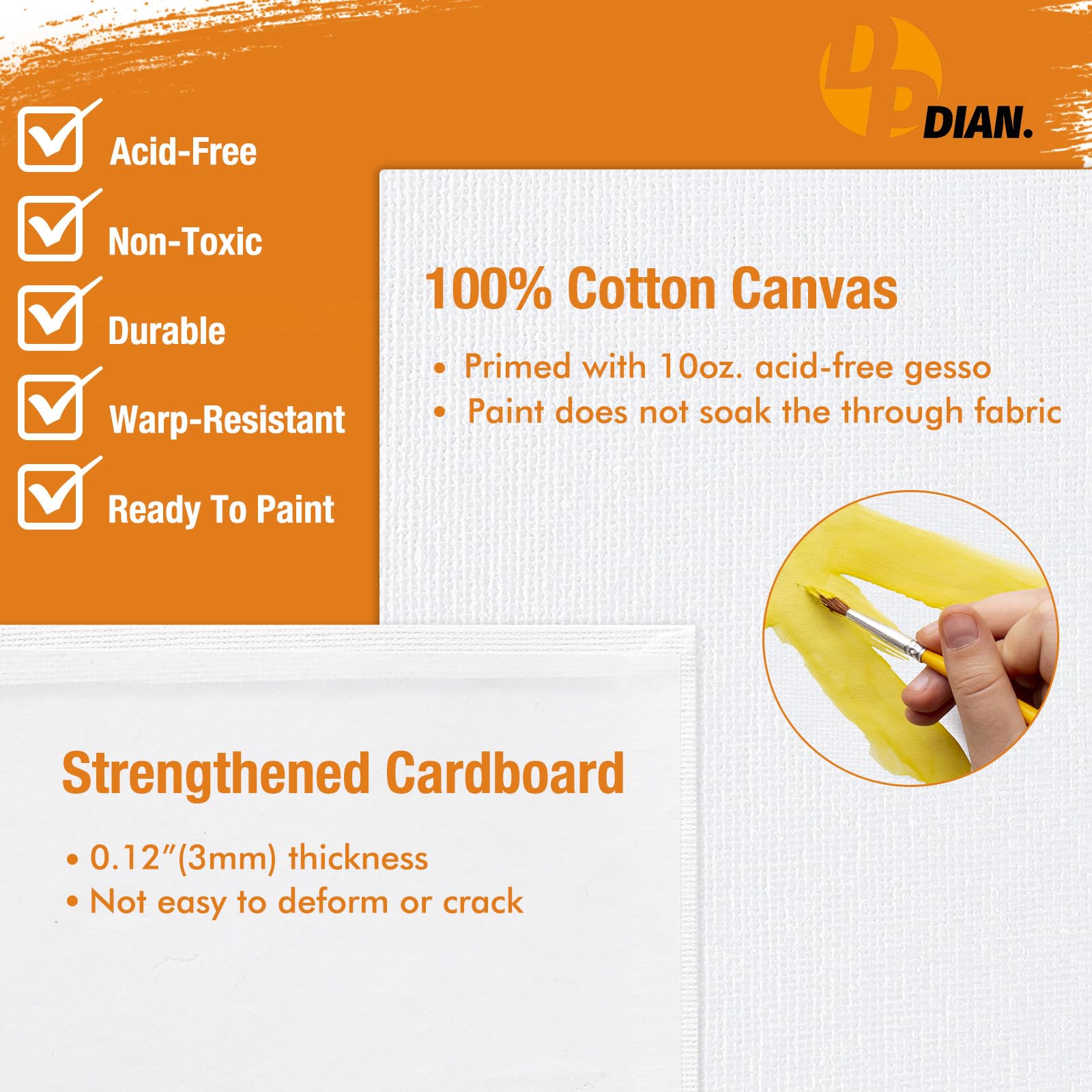 Canvas Boards for Painting 8x10 Inch, 40-Pack Bulk Canvas Value Pack - Art Supplies Blank Paint Canvas Panels for Kids, Adults, Acrylic, Oil, Watercolor, Tempera, Gouache