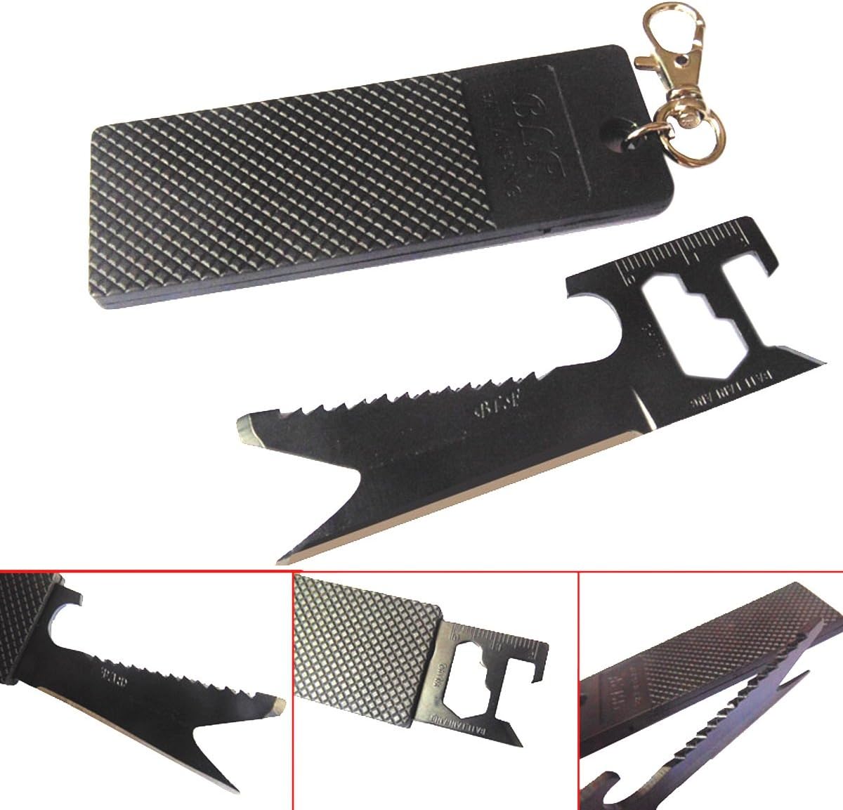 Universal 7 in 1 Multifunctional Portable Saber Card Size Multitool Key Knife, Folding Knife and Bottle Opener Keychain,Gifts for Men Gadgets