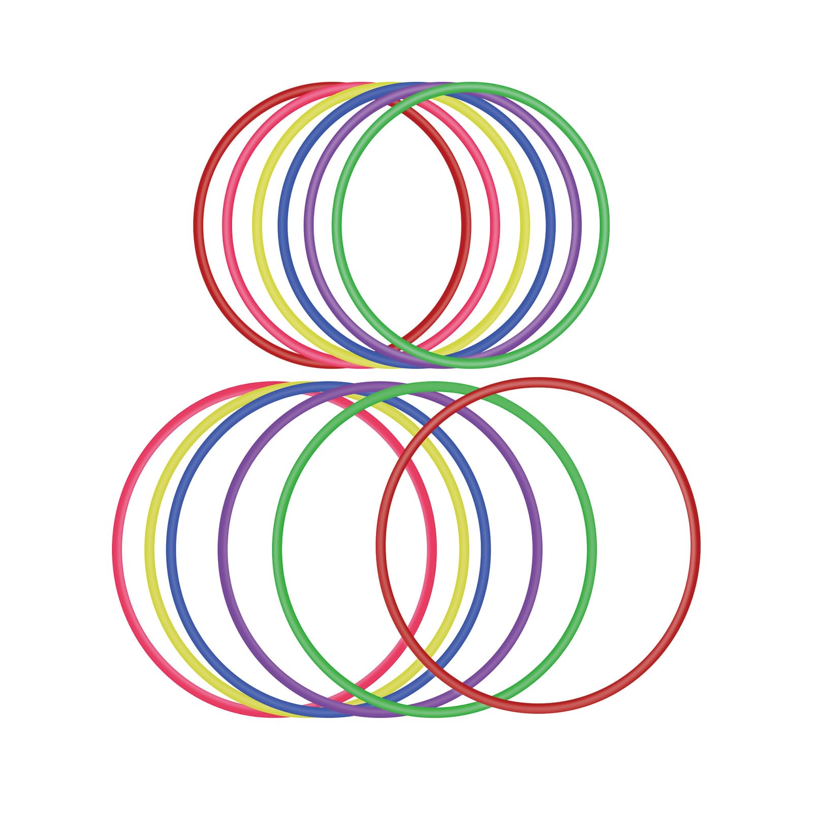 OOTSR Plastic Toss Rings Toys - 12 Pcs, Inner Sizes 18cm & 25cm for Kids Indoor Outdoor Carnival Ring Toss Game