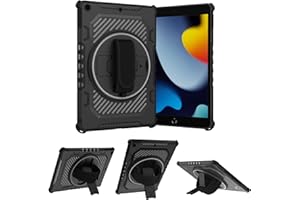 HYUScase Case for iPad 9/8/7(10.2-Inch, 2021/2020/2019 Model, 9th/8th/7th Generation),360 Degree Stable Support, Convenient B