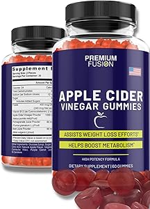 Apple Cider Vinegar Gummies 1000mg Vitamins B9 & B12 Each Gummy Infused w/Beet & Pomegranate Juice Powder