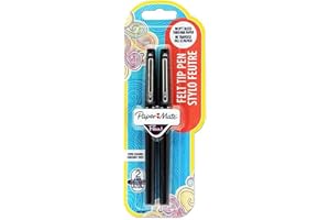 Paper Mate Flair Felt Tip Pens. Black. Pack of 2.