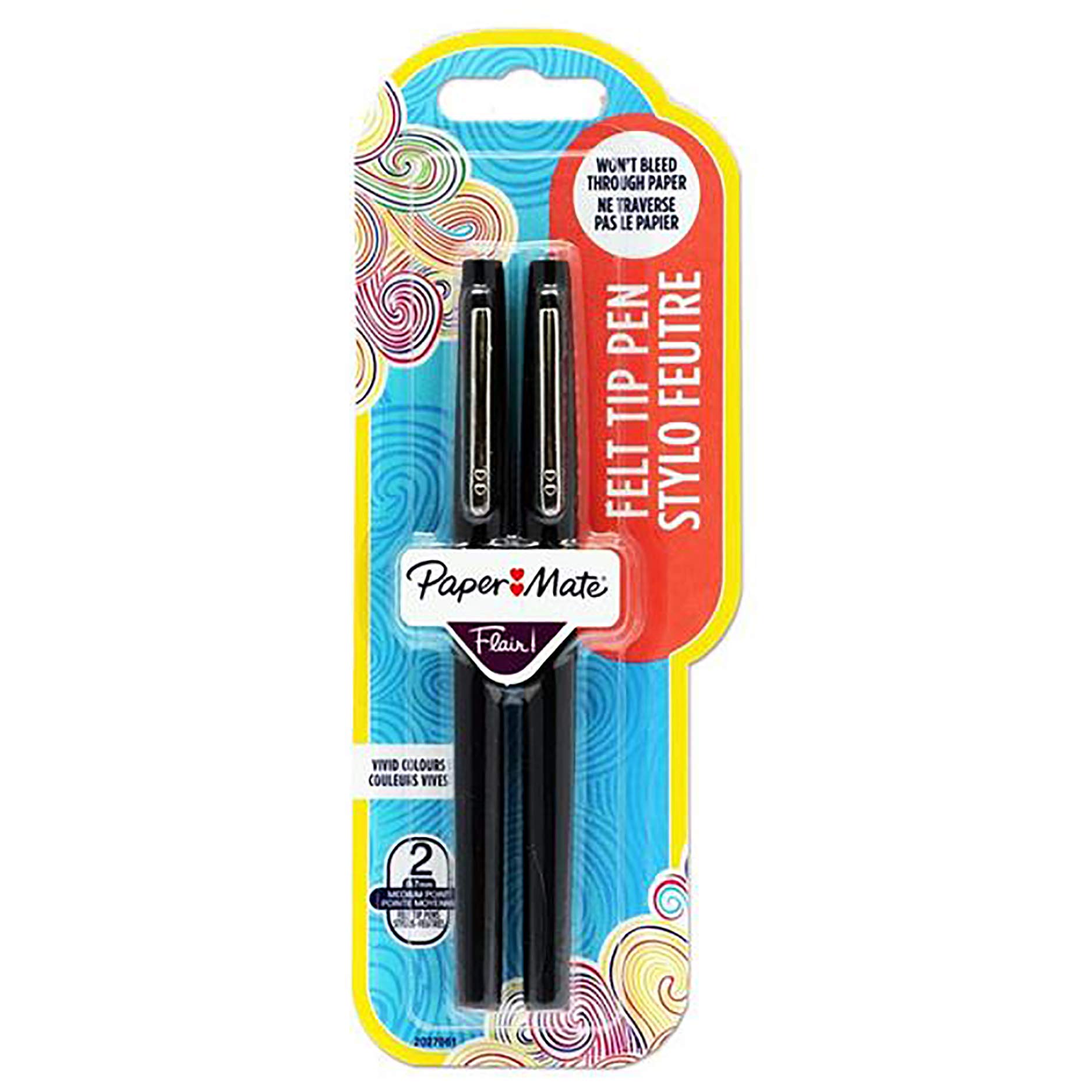 Photo 1 of Paper Mate Flair Felt Tip Pens. Black. Pack of 2