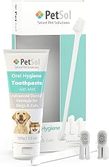 PetSol Dental Care Kit for Dogs & Cats Toothpaste 100g with 3 Brushes