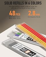Nicpro Deep Hole Marker Pencil Set 6 Solid Carpenter Pencils with 54 Refills view 6