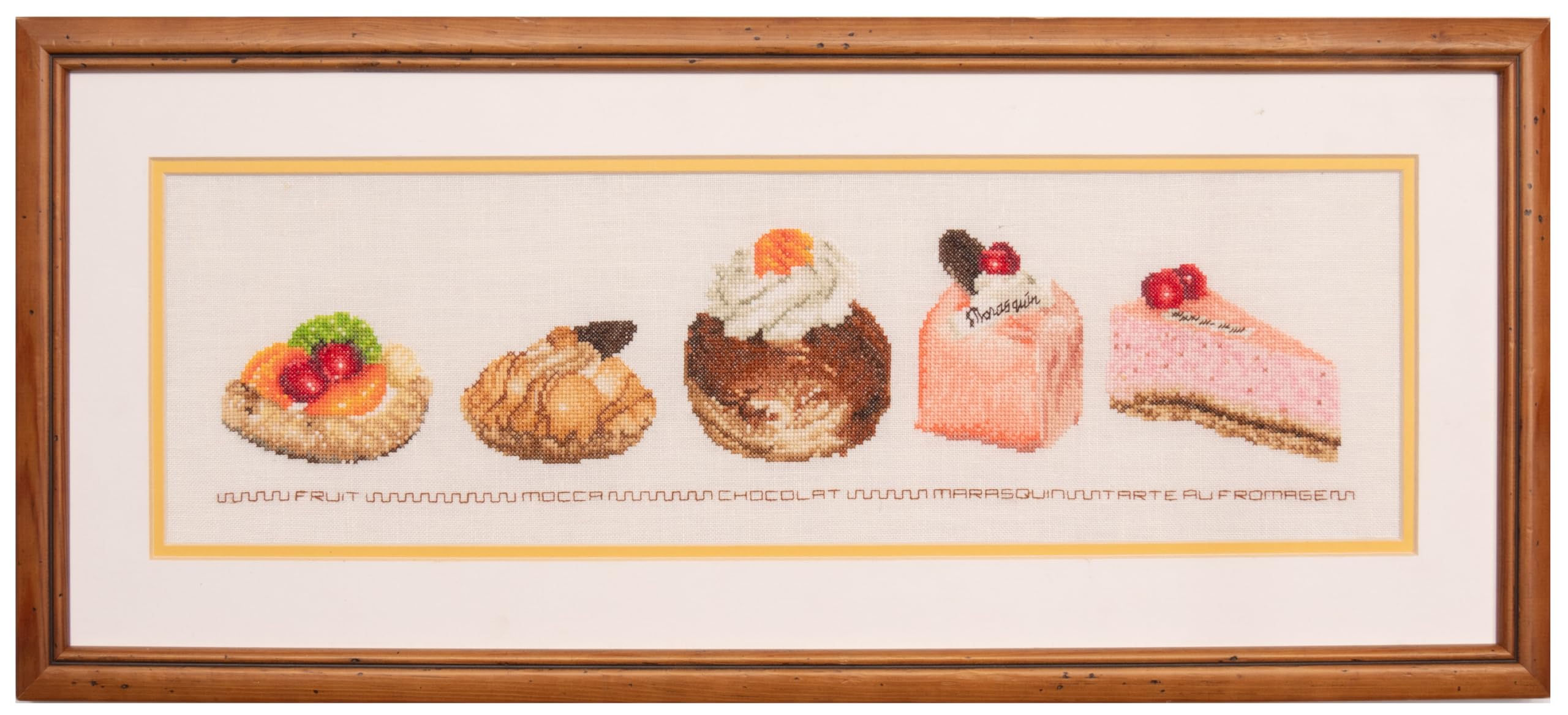 Thea Gouverneur Cake Assortment On Aida Cross Stitch Kit-18.5 x 4.75-inch 18 Count, Multi-Colour