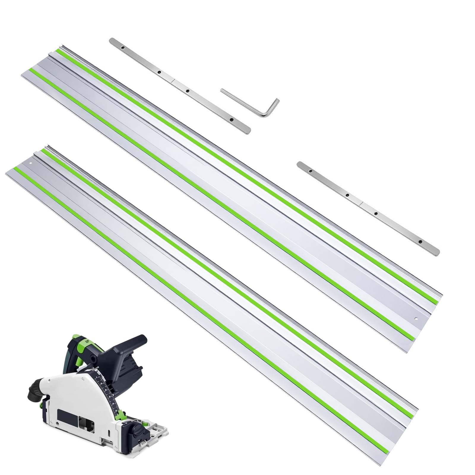 Photo 1 of 110" Track Saw Guide Rail for festool Track Saw: 55"x2 Rail Track with 13.4" Connectors for festool TS-55/TS-75/TS-60, FS 1400/2 Guide Rail, Heavy-Duty System for Precise Longer Woodworking Cuts