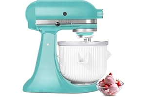 SIMBIKOO Ice Cream Maker Attachment for KitchenAid Stand Mixer, Kithcen aid Ice Cream Maker Attachment - Compatible with 4.5 QT and Larger Stand Mixers, 2-Quart Frozen Ice Cream Bowl for Homemade Frozen Treats