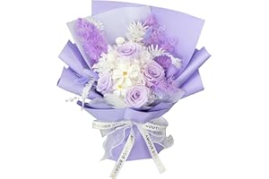 Glamour Boutique Preserved Flowers Bouquet - Forever Flowers Roses in a Box with Hydrangeas & More, Gift Ready for Anniversary, Birthday, Valentine's Day, Mother's Day, Long-Lasting 1-3 Years - Purple