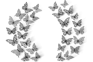 UMONIE 3D Butterfly Wall Decor-72 PCS 3 Sizes 6 Styles Butterfly Decorations-Butterfly Party Decorations/Butterfly Cake Decorations/Butterfly Stickers for Birthday Kids Bedroom Nurseryfor Home Indoor Outdoor