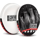 Contender Fight Sports Gel Micro Boxing Focus Mitts | 8-inch leather coaching target pads. Features impact-absorbing gel and a curved design for pinpoint accuracy. Sold as a pair.