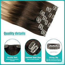 SURNEL Clip in Hair Extensions Balayage Dark Brown