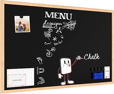 ALLboards Magnetic Chalkboard with Wooden Frame 80x50 cm