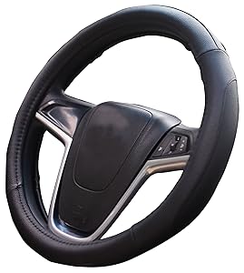 Mayco Bell Black Microfiber Leather Auto Car Steering Wheel Cover Universal 15 inch