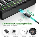 HiQuick 16 x AAA 1100mAh Rechargeable Batteries & 8-Bay Charger Combo view 4