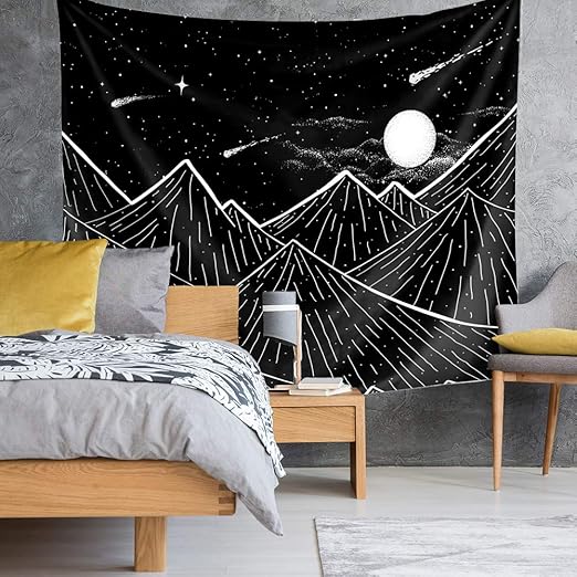 Amazon Com Kingla Home Mountain Moon Tapestry Wall Hanging