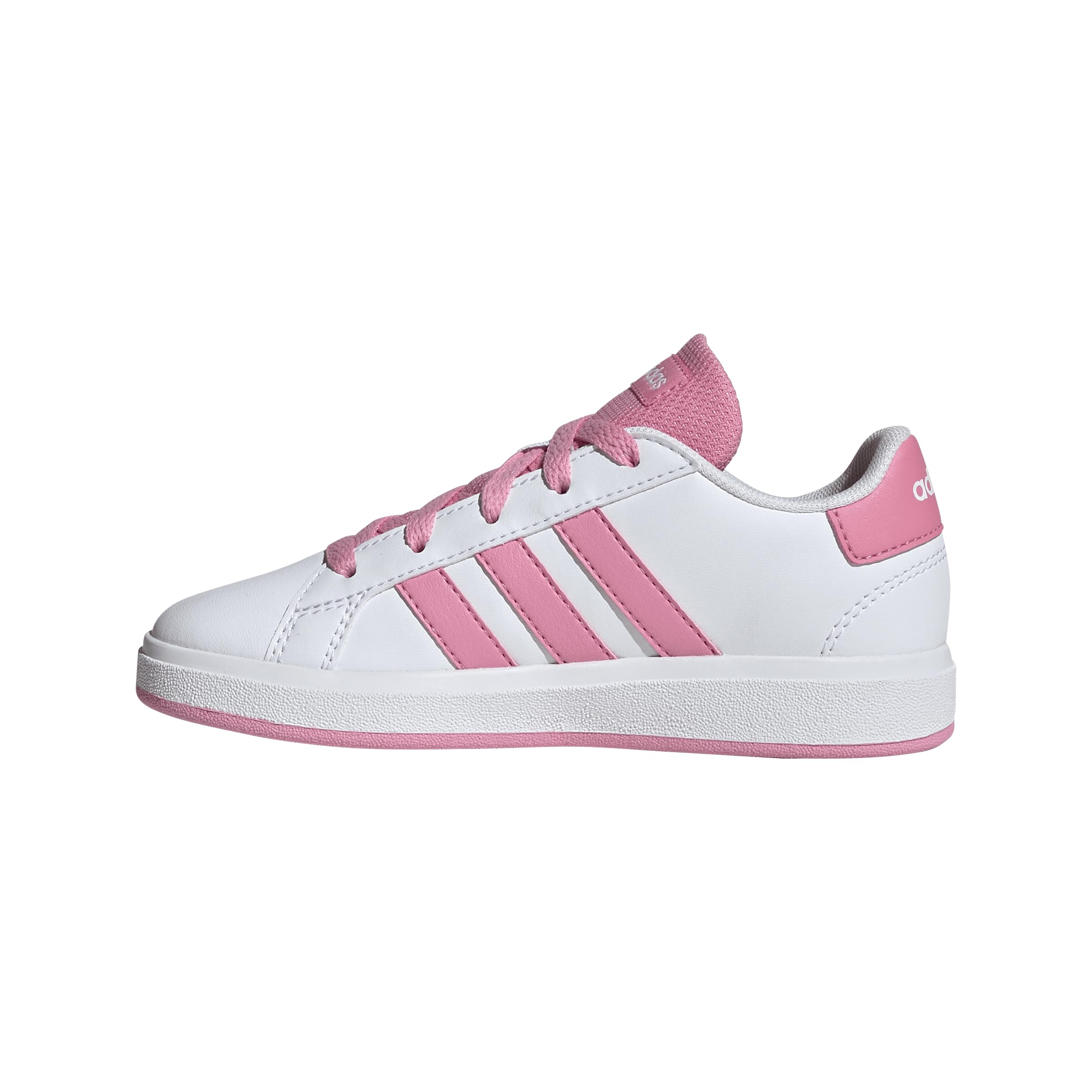 adidas Grand Court 2.0 Sneaker, White/Bliss Pink/Black, 3 US Unisex Little Kid Image adidas Grand Court 2.0 Sneaker, White/Bliss Pink/Black, 3 US Unisex Little Kid Image