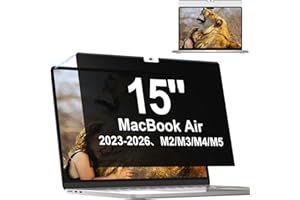 Mamol Privacy Screen for MacBook Air 15 Inch 2023-2025 (M2 M3 M4 Chip),Magnetic Removable Anti Glare Blue Light Filter Protec