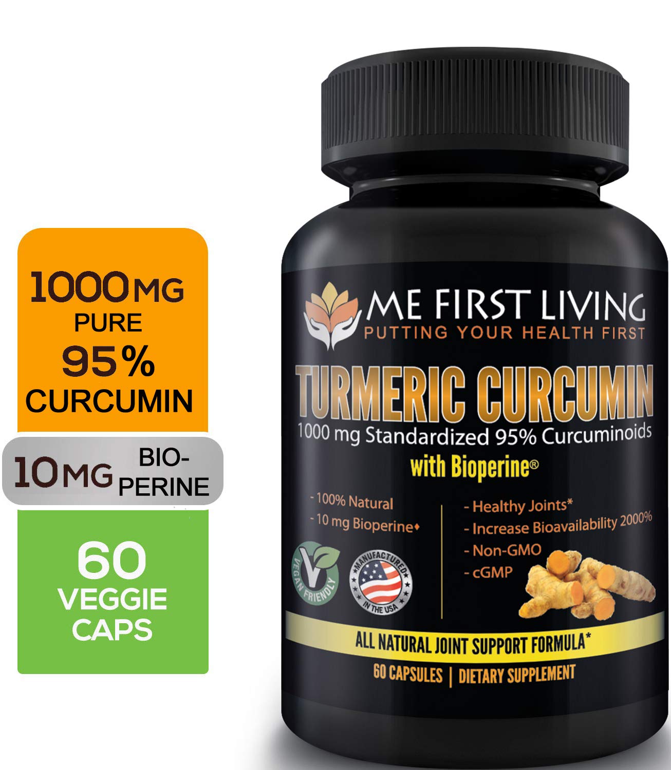 Me First Living Turmeric Curcumin 1000 mg 95 Curcuminoids, Bioperine