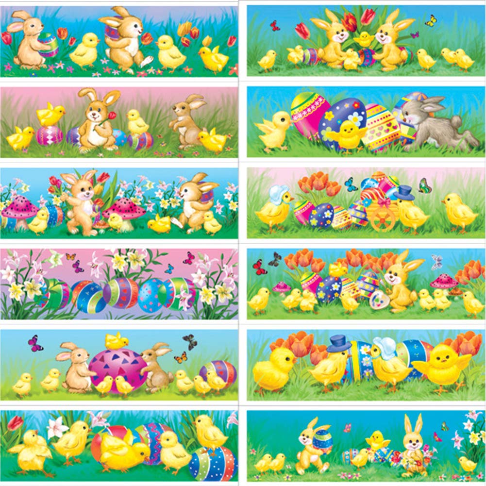 BigOtters Easter Egg Sticker Wrappers Set, 30PCS Kits Including 24PCS Heat Shrink Wrap Sleeve Decor with 6PCS Easter Wooden Eggs for Fun Easter Favor Gift