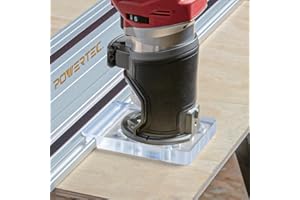 POWERTEC Guide Rail Adapter for Fixed Base Trim Routers. Fits Fixed Base DeWalt, Makita & Milwaukee. Connects to WEN, Makita & Milwaukee Guide Rails & 71550, 71153, 71387 (71921)