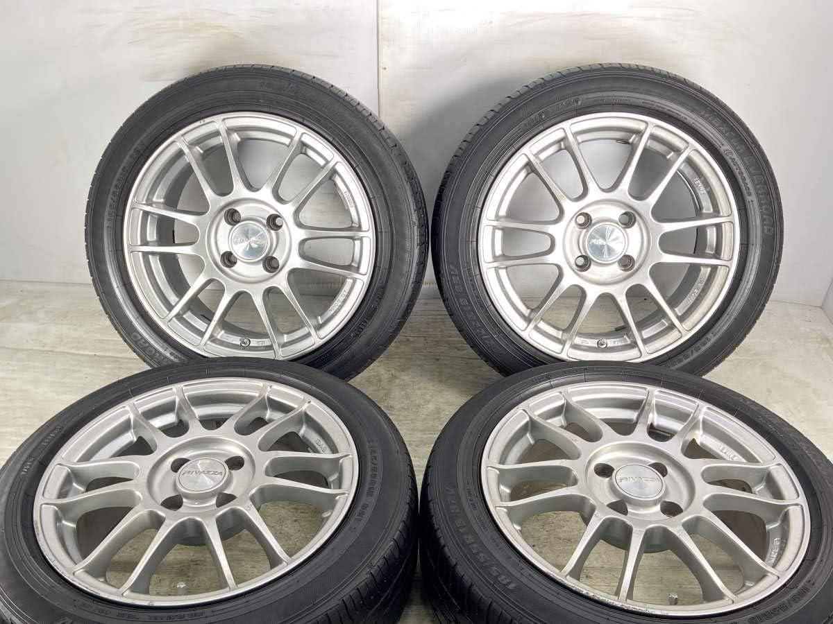 Amazon 送料無料 中古タイヤ 4本セット オートバックス Maxrun Everoad 185 55r15 Rivazza 15x6 5 40 100 4穴 デミオに サマータイヤ S タイヤ ホイールセット 車 バイク