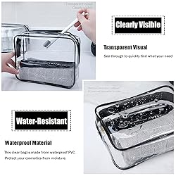 MODENGKONGJIAN TSA Approved Toiletry Bag, 3 Pcs
