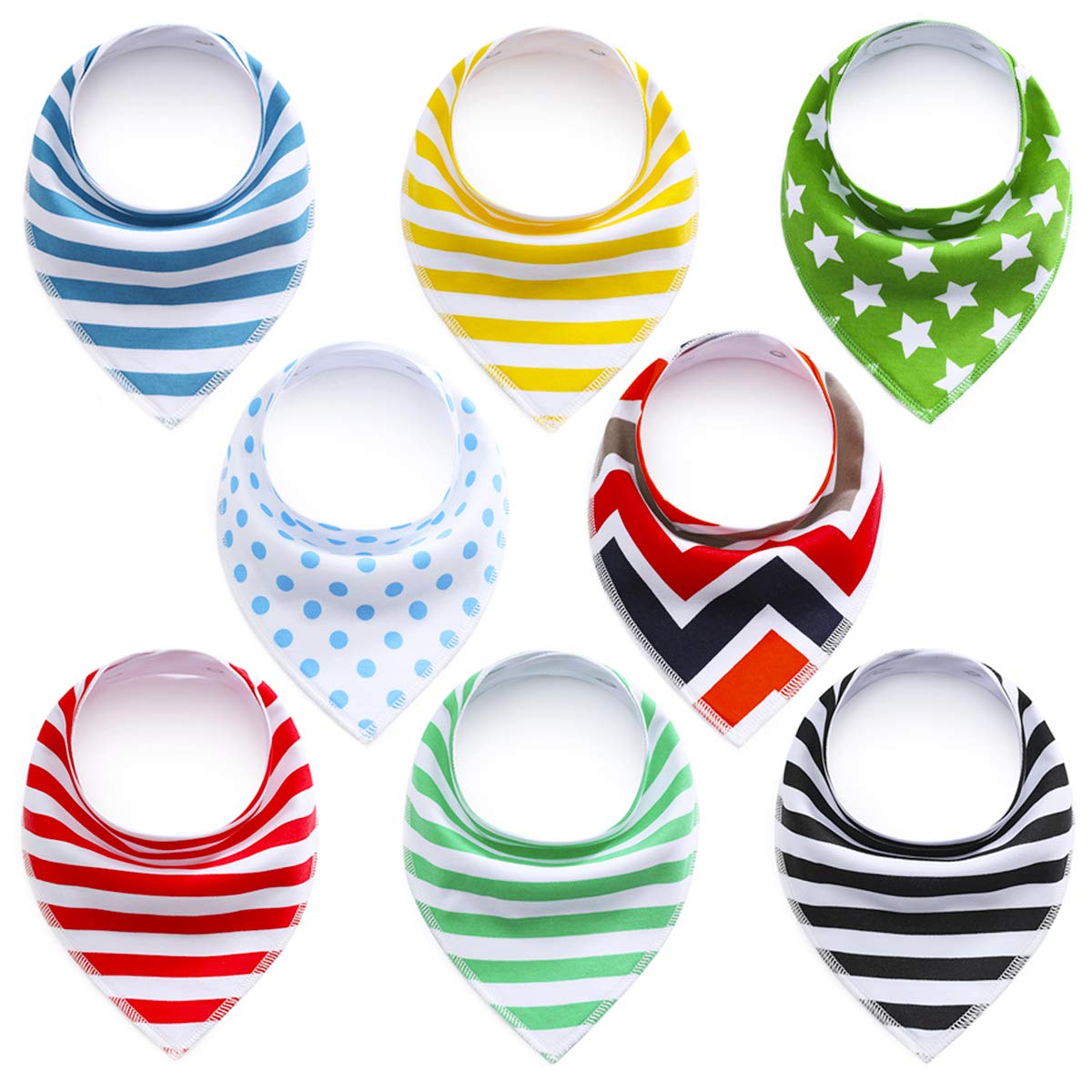 SONARIN Baby Bandana Drool Bibs Dribble Bibs for Boys,Drooling and Teething,Super Absorbent Organic Cotton Bandana Bibs,Pack of 8