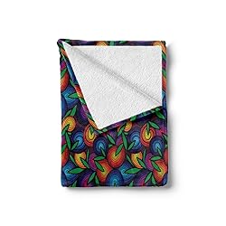 Ambesonne Abstract Throw Blanket, Colorful Spiral