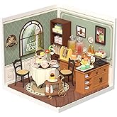 Rolife DIY Miniature Plastic House Building Set Toys Playset with LED Suitable for Mini Figures Construction Toys Diorama Kit Gifts for Teens Adults (Sweet Sips Tea)