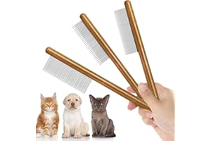 Cat Brush, Dog Flea Comb, 3 Pcs Pet Combs Suitable for Cats, Dogs, Rabbits and Other Pets Grooming Long Hair, Hair Cleaning a