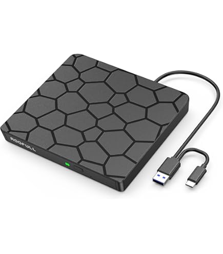 Amazon.com: ROOFULL External CD DVD Drive with Extra Power Cable