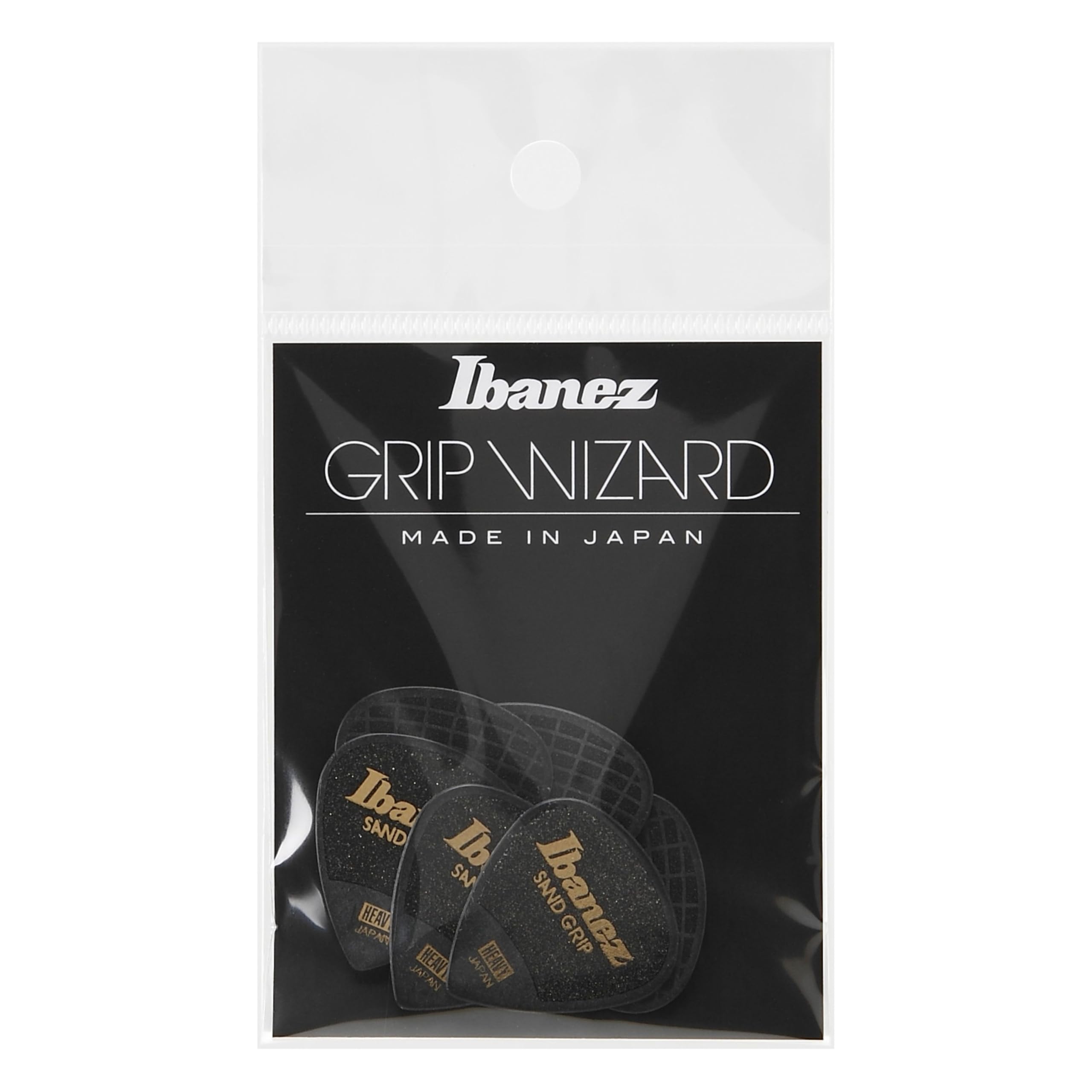 Ibanez PPA16HSG Wizard Series, Sand Grip Picks 6 Pack 1.0mm (PPA16HSGBK)