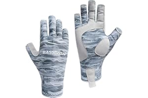 Bassdash ALTIMATE Sun Protection Fingerless Fishing Gloves UPF 50+ Men’s Women’s UV Gloves for Kayaking Paddling Hiking Cycli