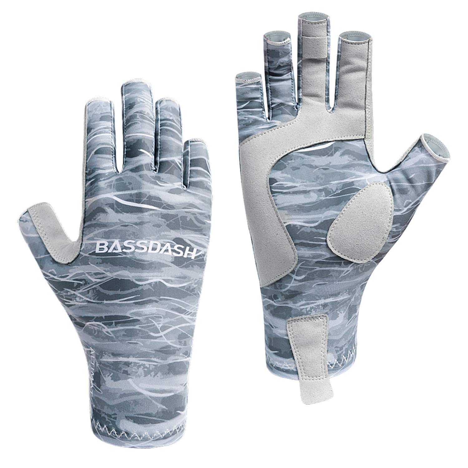 Bassdash ALTIMATE Fishing Gloves Sun Protection Fingerless Hunting UPF 50+ Men’s Women’s UV Gloves