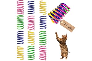 AGYM Cat Spring Toys, 30 Pack Cat Spiral Springs for Indoor Cats, Colorful & Durable Plastic Spring Coils Attract to Swat, Bite, Hunt, Interactive Toys for Kittens