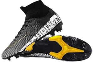 YIDUM Football Cleats Men, Indoor Outdoor High Top Soccer Shoes Lightweight Shock Resistant Training Boots Breathable Professional Turf Shoes Sport Athletic Ground Football Boots FG Soccer Cleats for Men