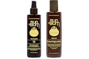 Sun Bum Sun Bum Browning Lotion and Spf 15 Tanning Oil Vegan and Reef Friendly (octinoxate & Oxybenzone Free) Sun Tanning Cream and Oil With Aloe Vera