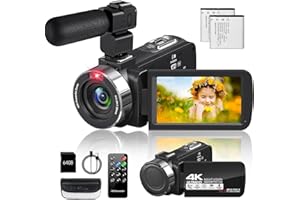 4k Video Camera Camcorder 80MP 30FPS with 3.0 Inch 270°Rotation Screen IR Night Vision18x Digital Zoom Vlogging Camera for Yo