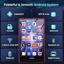 96GB MP3 Player with Bluetooth and WiFi, 5" HD