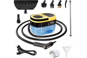 MOVATEK Handheld Steam Cleaner, 10s Fast Heating Steamer for Cleaning, 1.6L Water Tank, 3 Levels Adjustable Handle, 11-in-1 Steam Cleaner for Home, Kitchen, Dirt, Grease, Grout, Tile, Floor, Couch and Car