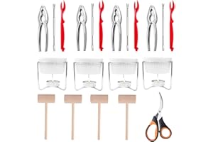 Artcome 21-Piece Seafood Tools Set for 4 People - Crab Forks, Lobster Crackers, Shellers, Butter Warmers, Mallets, and Seafoo