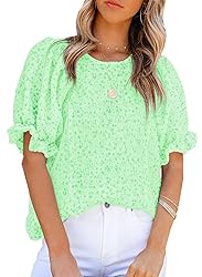Dokotoo 2025 Summer Tops for Women Crew Neck