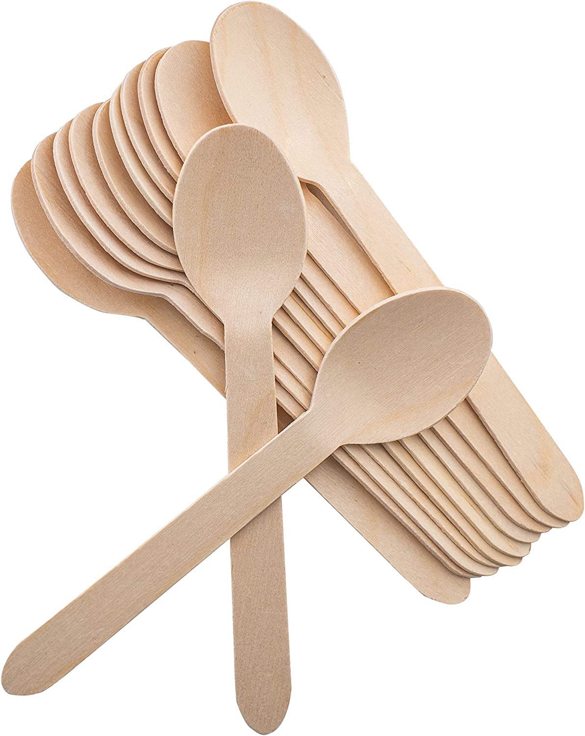 Photo 1 of Concession Essentials Disposable Wooden Spoons, Birchwood Cutlery, 6.25 Inch, 250 Count